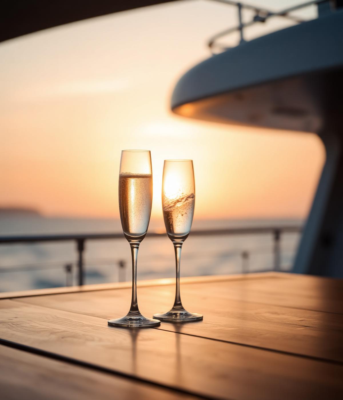 Champagne at sunset