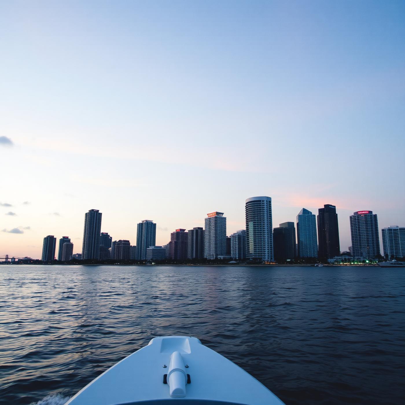 Miami skyline from the water